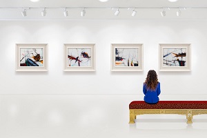 woman in an art gallery