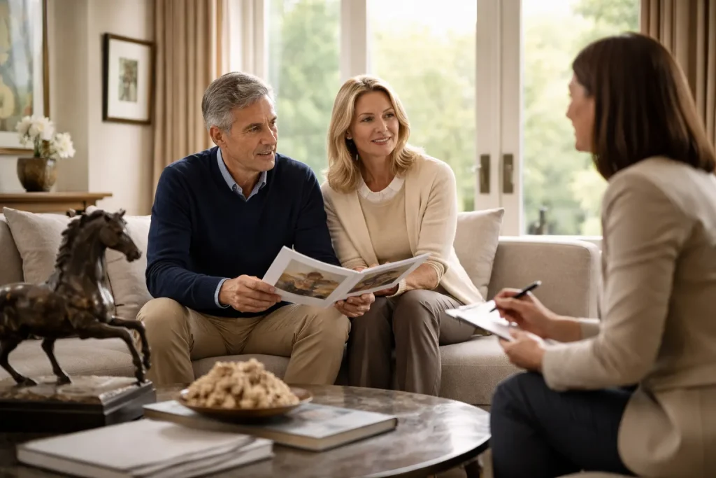 couple in consult with insurance professional